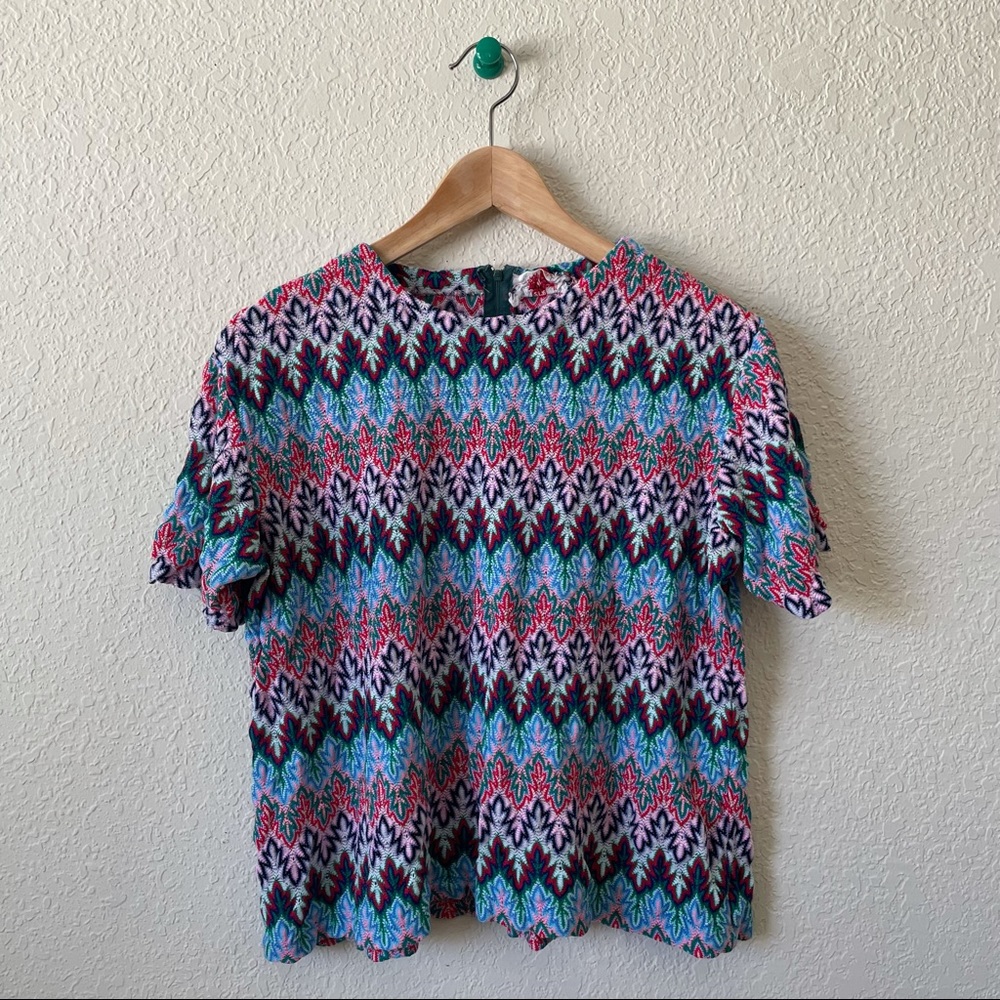 Missoni-Style Vintage Knit Short Sleeve